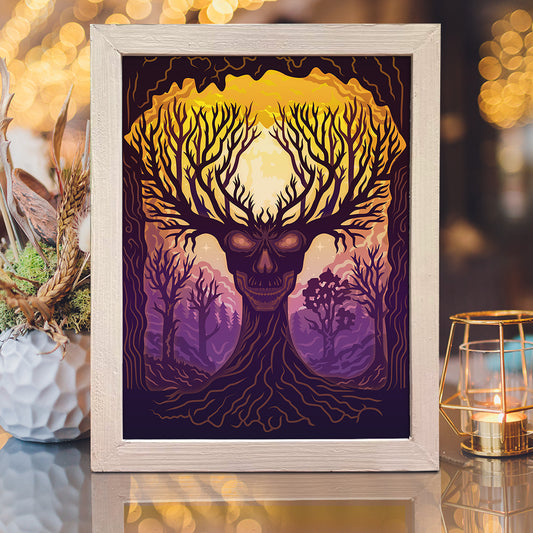 Ghost Tree - 3D Halloween Papercut Lightbox File - Cricut File - VEKTOR KRAFT
