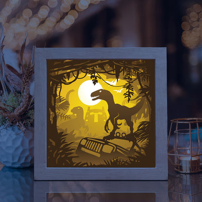 Jurassic Park 1 square – 3D Lightbox SVG File for Cricut & Silhouette