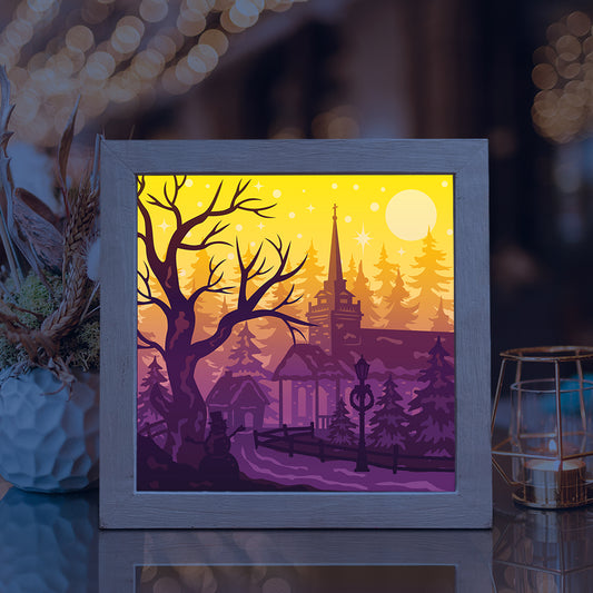 Village Christmas – 3D Lightbox SVG File for Cricut & Silhouette