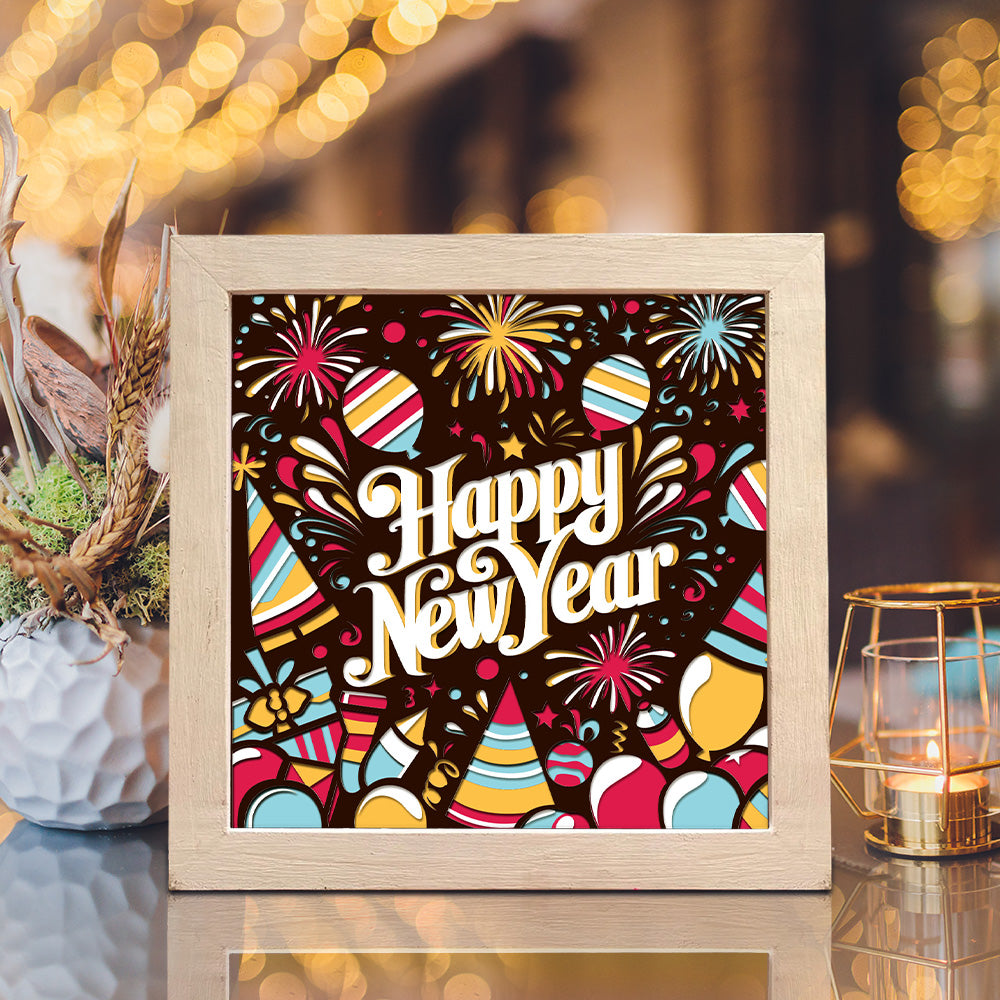 New Year – 3D Shadow Box SVG File for Cricut & Silhouette