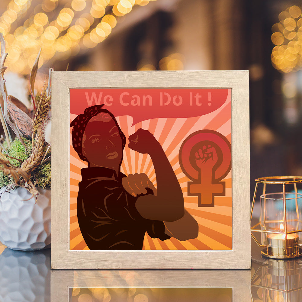 Feminist – 3D Lightbox SVG File for Cricut & Silhouette
