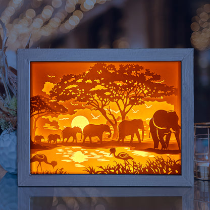 Elephant 1 – 3D Lightbox SVG File for Cricut & Silhouette