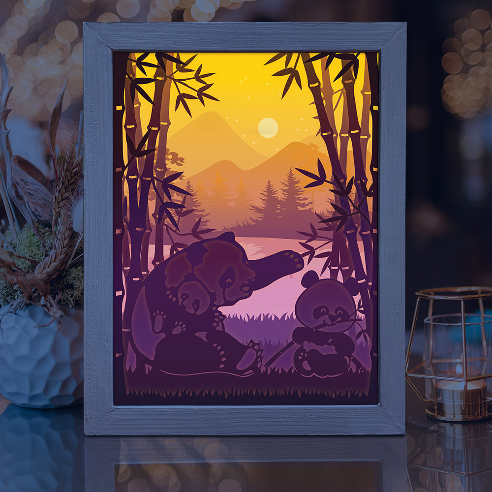 Panda – 3D Lightbox SVG File for Cricut & Silhouette