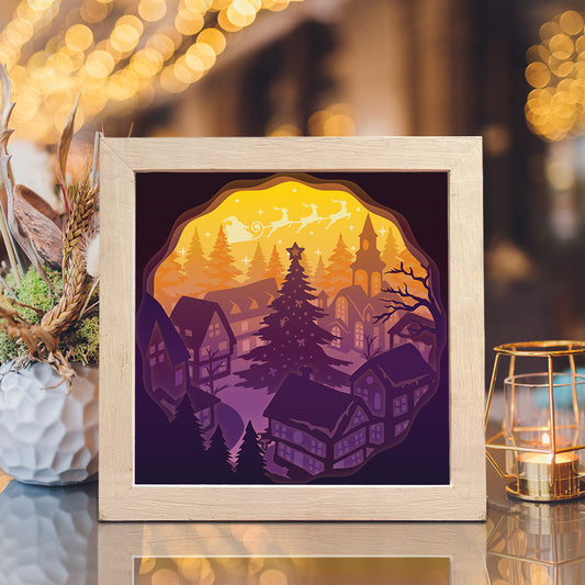 Christmas Village 2 – 3D Lightbox SVG File for Cricut & Silhouette