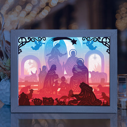 Christmas Nativity – 3D Lightbox SVG File for Cricut & Silhouette