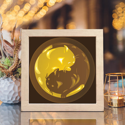 Yin Yang Cats – 3D Lightbox SVG File for Cricut & Silhouette