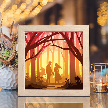 Couple In The Forest – 3D Lightbox SVG File for Cricut & Silhouette