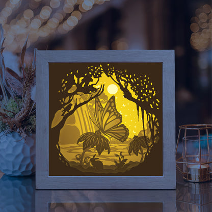 Butterfly 1 Square – 3D Lightbox SVG File for Cricut & Silhouette
