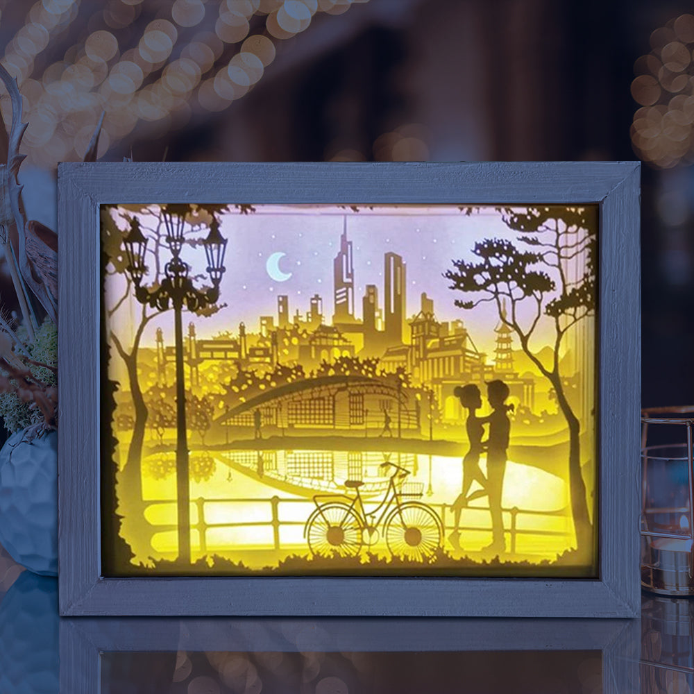 Love In The Park – 3D Lightbox SVG File for Cricut & Silhouette