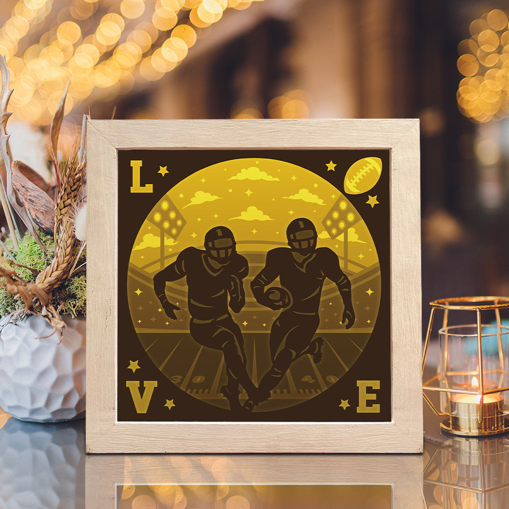 Rugby – 3D Lightbox SVG File for Cricut & Silhouette