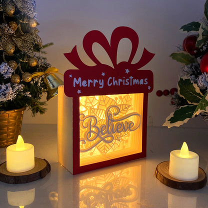 Christmas Believe – 3D Box SVG File for Cricut & Silhouette
