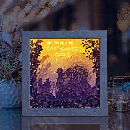 Happy Thanksgiving Day – 3D Lightbox SVG File for Cricut & Silhouette
