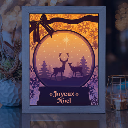 Joyeux Noel 15 – 3D Lightbox SVG File for Cricut & Silhouette