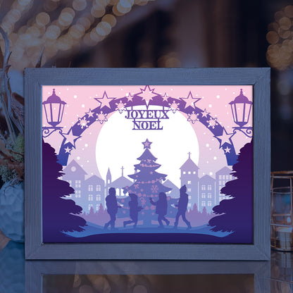 Joyeux Noel 11 – 3D Lightbox SVG File for Cricut & Silhouette