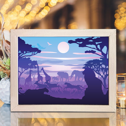 Africa Landscape 1 – 3D Lightbox SVG File for Cricut & Silhouette