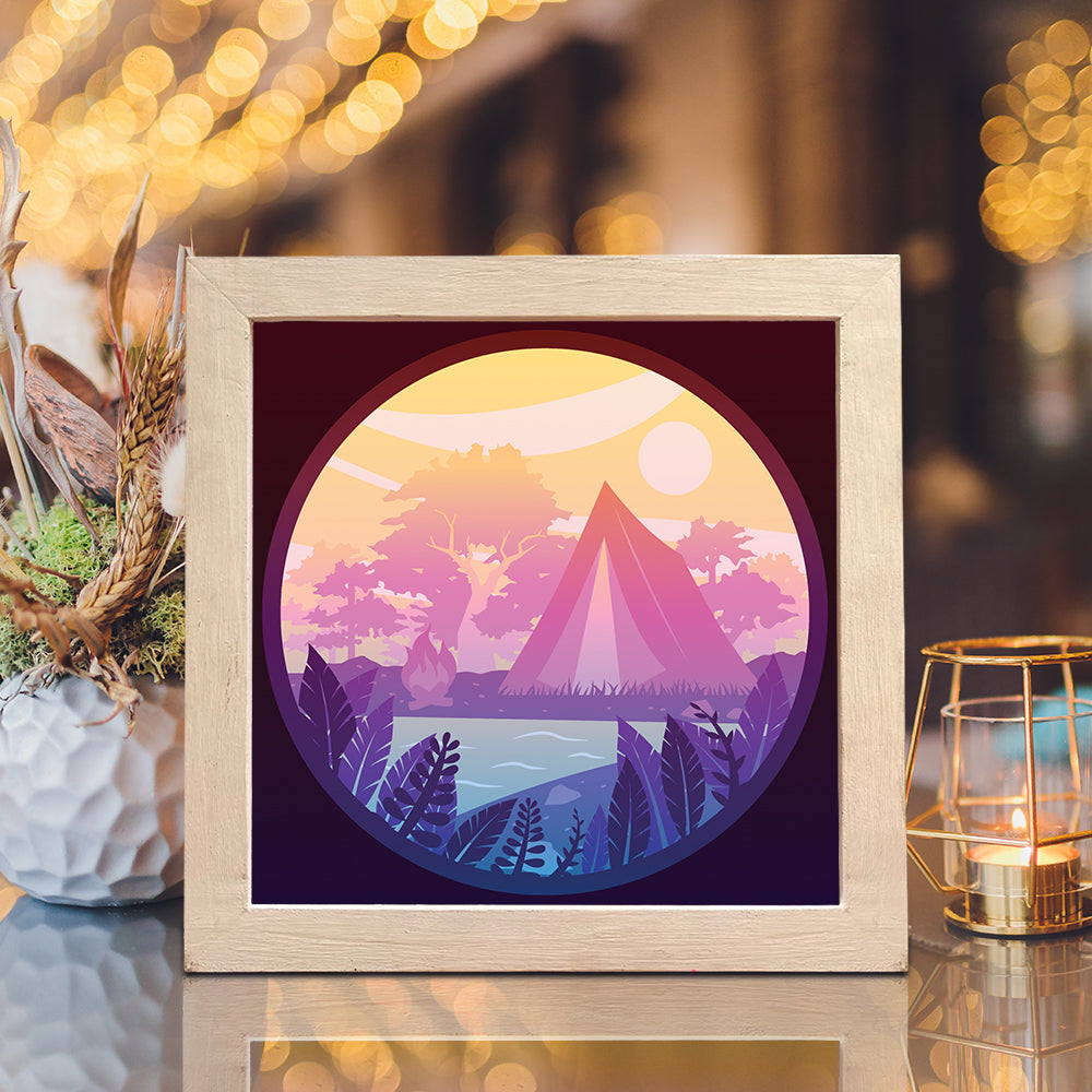 Camping 3 – 3D Lightbox SVG File for Cricut & Silhouette