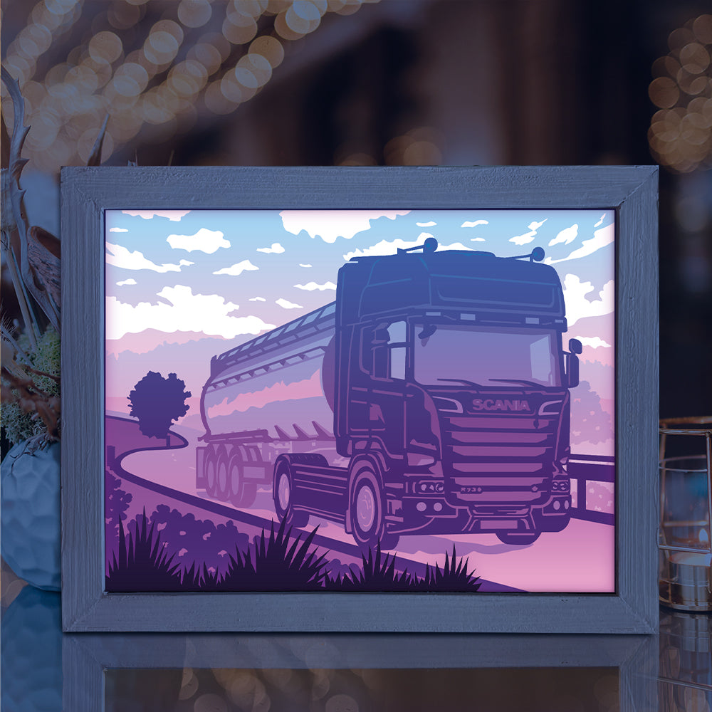 Scania Trucks – 3D Lightbox SVG File for Cricut & Silhouette