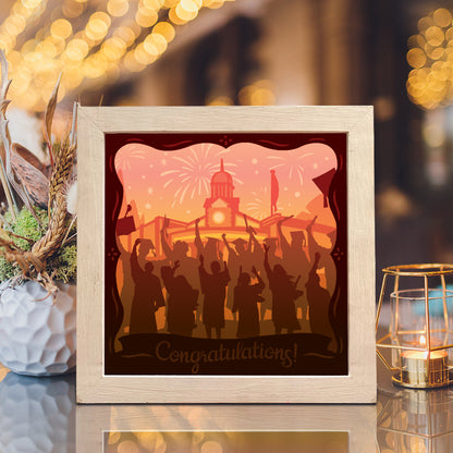 Graduation 2 – 3D Lightbox SVG File for Cricut & Silhouette