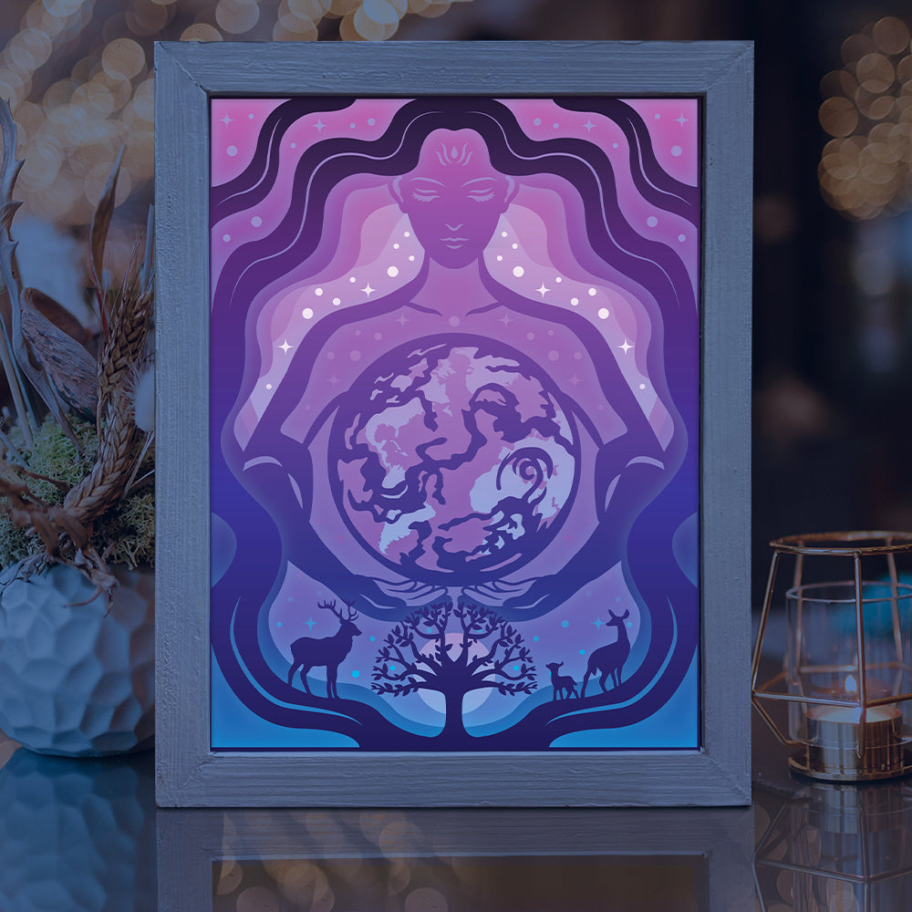 Mother Earth – 3D Lightbox SVG File for Cricut & Silhouette