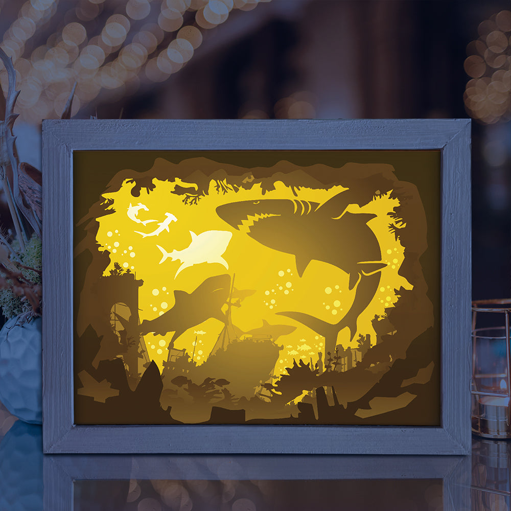 Shark 1 – 3D Lightbox SVG File for Cricut & Silhouette