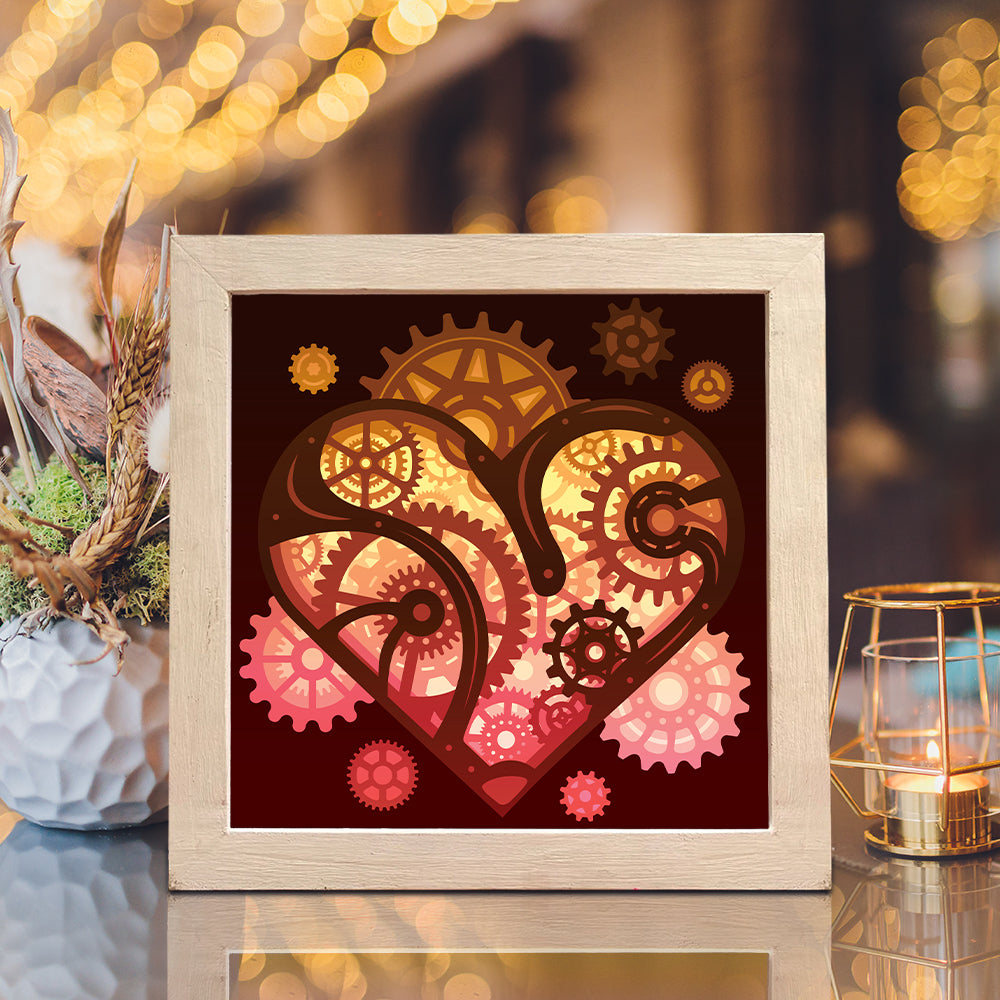 Heart Gear 4 – 3D Lightbox SVG File for Cricut & Silhouette