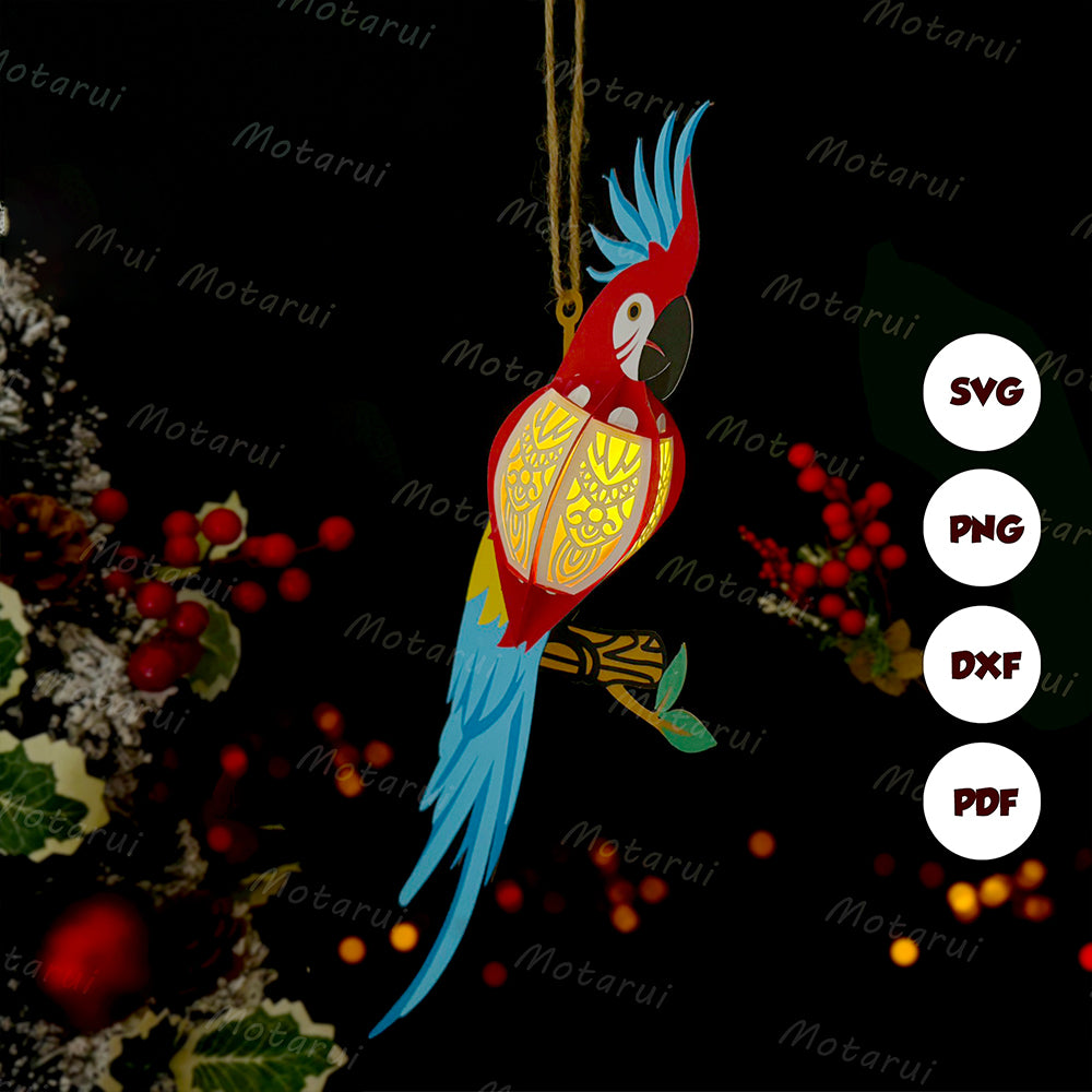 Parrot – 3D Lantern SVG File for Cricut & Silhouette