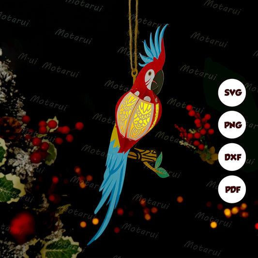Parrot - 3D Animal Lantern File  - Cricut File  - VEKTOR KRAFT