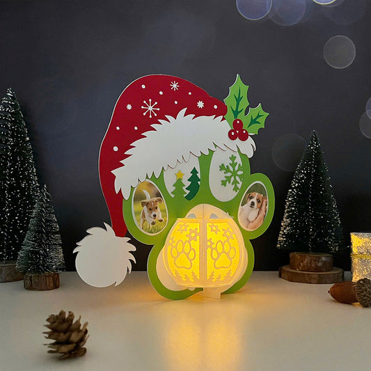 Dog Paw Xmas - 3D Lantern File - Cricut File  - VEKTOR KRAFT