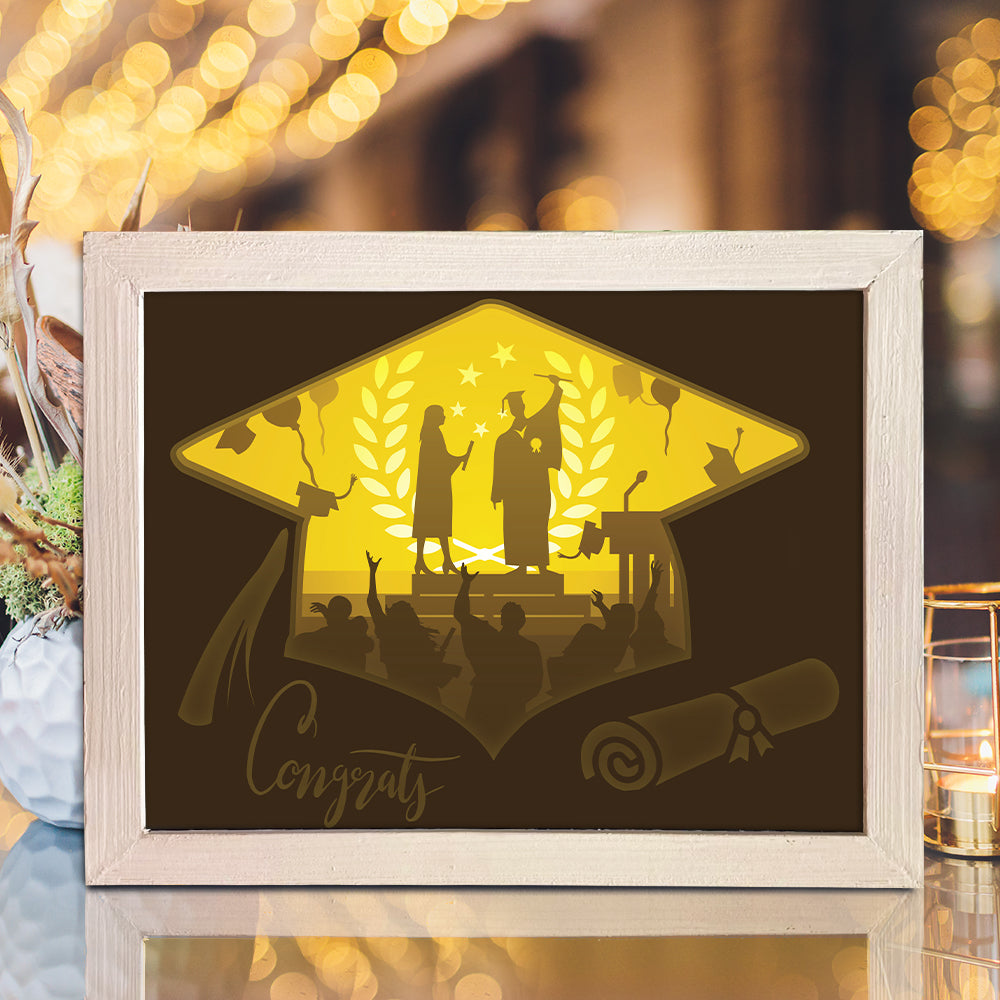 Graduation – 3D Lightbox SVG File for Cricut & Silhouette