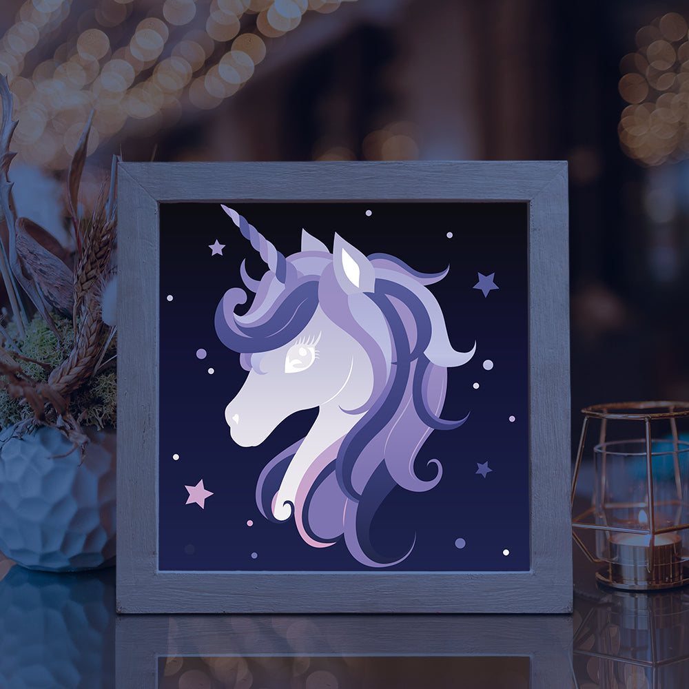 Unicorn 3 – 3D Lightbox SVG File for Cricut & Silhouette