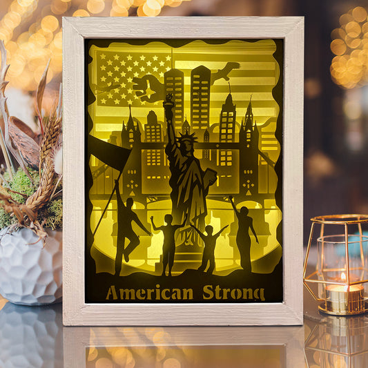 American Strong - 3D Special Occasions Papercut Lightbox File - Cricut File - VEKTOR KRAFT
