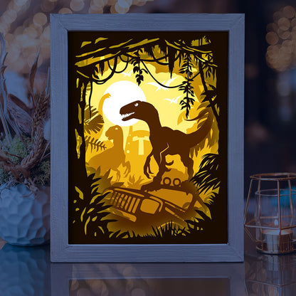 Jurassic Park 1 – 3D Lightbox SVG File for Cricut & Silhouette