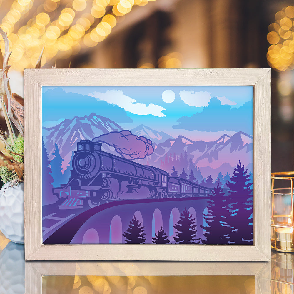 Old Train 1 – 3D Lightbox SVG File for Cricut & Silhouette