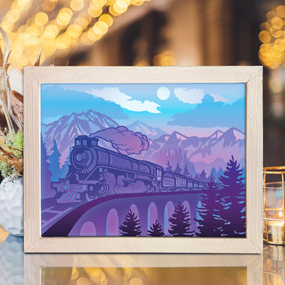 Old Train 1 – 3D Lightbox SVG File for Cricut & Silhouette