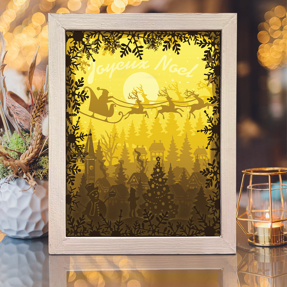 Joyeux Noel 16 – 3D Lightbox SVG File for Cricut & Silhouette