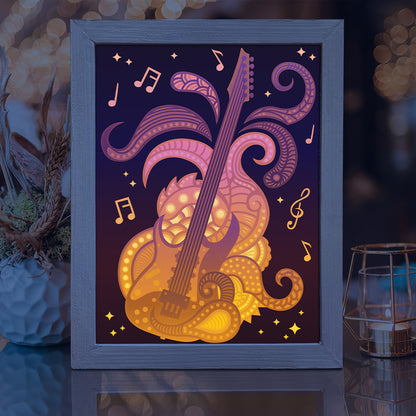 Electric Guitar – 3D Lightbox SVG File for Cricut & Silhouette
