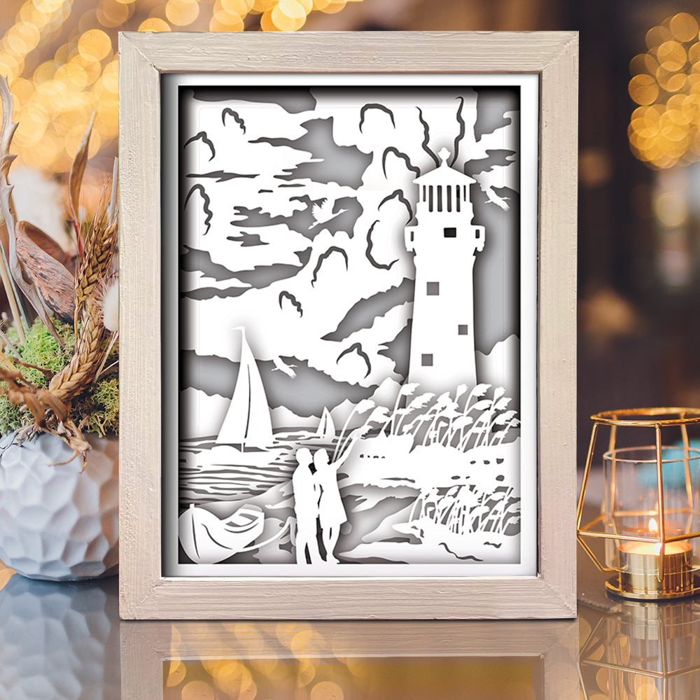 Lighthouse 5 – 3D Lightbox SVG File for Cricut & Silhouette