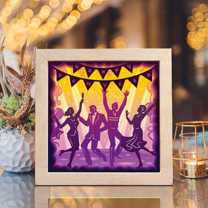 New Year's Eve Party – 3D Lightbox SVG File for Cricut & Silhouette