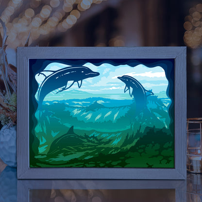 Dolphin – 3D Lightbox SVG File for Cricut & Silhouette