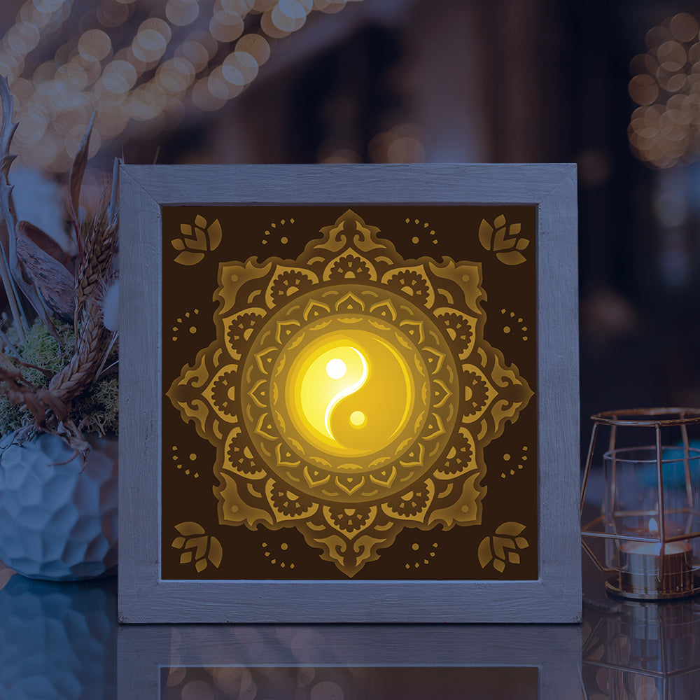 Yin Yang Mandala – 3D Lightbox SVG File for Cricut & Silhouette
