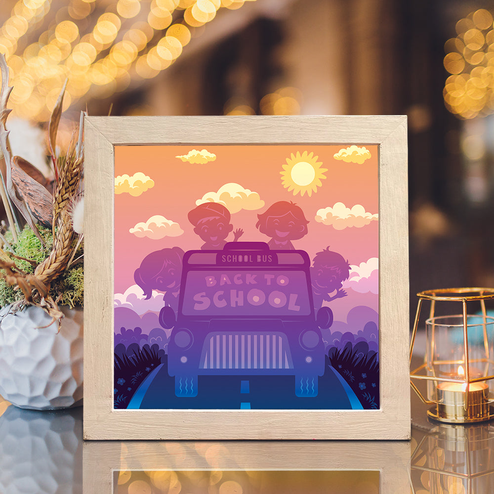 Back To School 4 – 3D Lightbox SVG File for Cricut & Silhouette