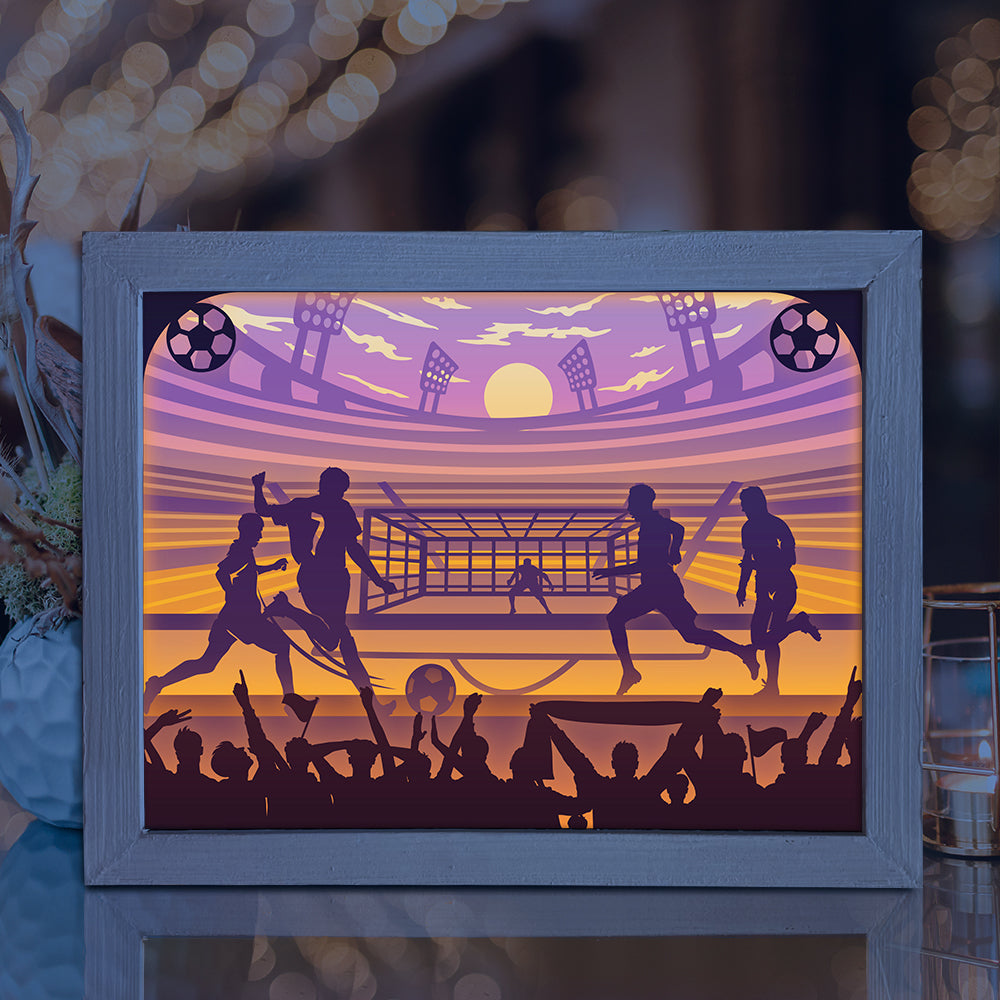 Soccer – 3D Lightbox SVG File for Cricut & Silhouette