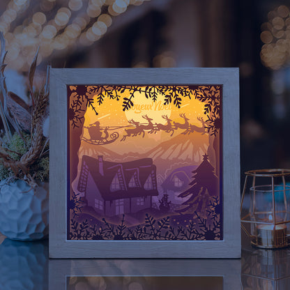 Joyeux Noel 6 Square – 3D Lightbox SVG File for Cricut & Silhouette