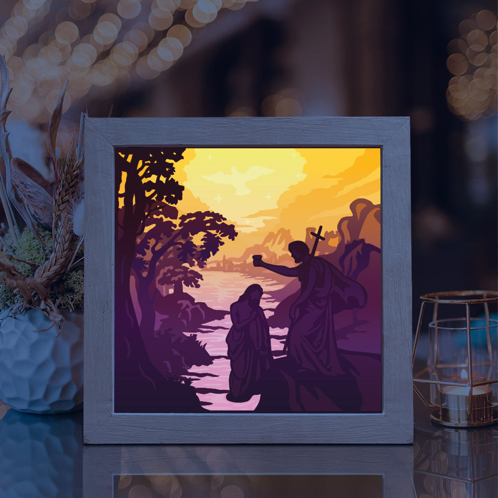 The Baptism in the Jordan – 3D Lightbox SVG File for Cricut & Silhouette