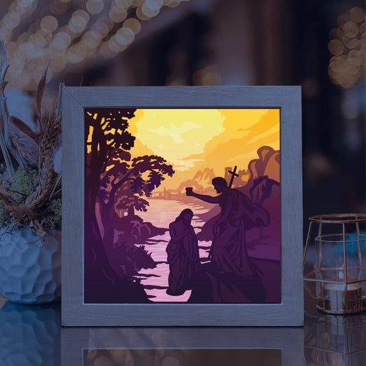 The Baptism in the Jordan – 3D Lightbox SVG File for Cricut & Silhouette