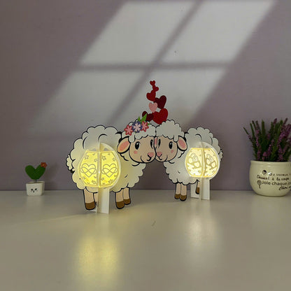 Sheep Couple – 3D Lantern SVG File for Cricut & Silhouette