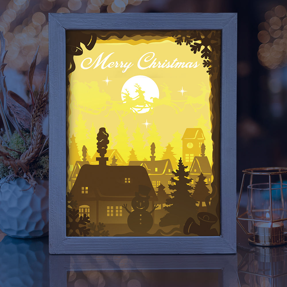 Merry Christmas 9 – 3D Lightbox SVG File for Cricut & Silhouette