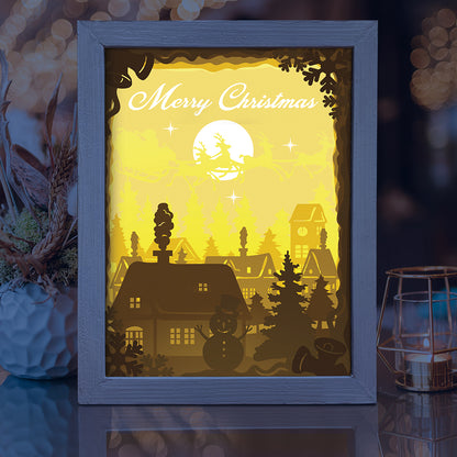 Merry Christmas 9 – 3D Lightbox SVG File for Cricut & Silhouette