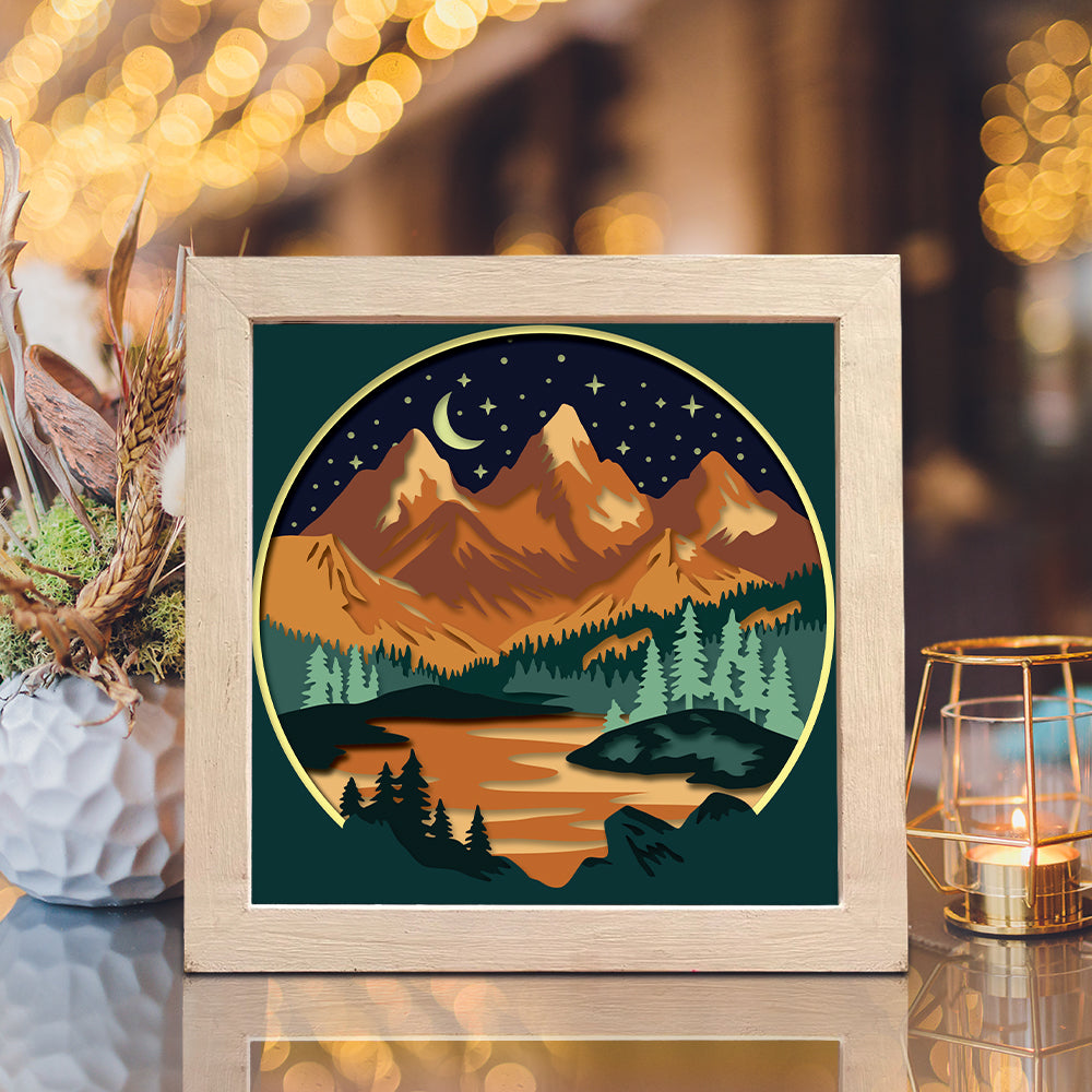 Mountain Landscape – 3D Shadow Box SVG File for Cricut & Silhouette