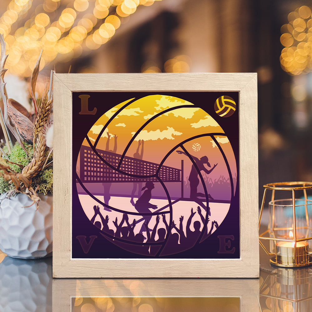 Volleyball – 3D Lightbox SVG File for Cricut & Silhouette